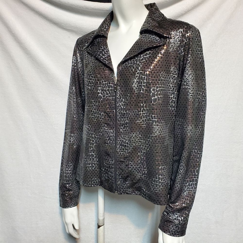 Soft Works Black & Silver Snake Patterned Jacket (6)